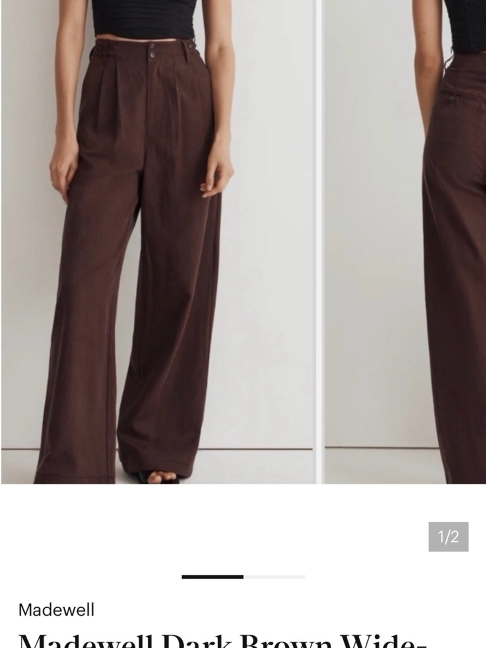 Madewell Dark Brown Harlow Pants